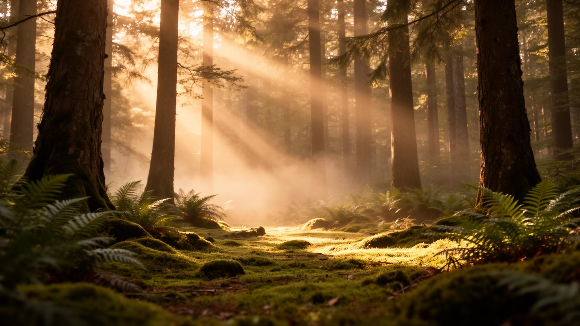 Sunlit forest